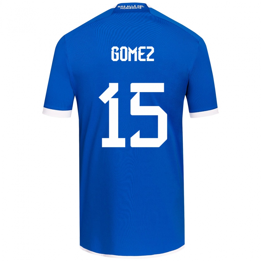 Niño Camiseta Juan Pablo Gómez #15 Azul Blanco 1ª Equipación 2024/25 La Camisa