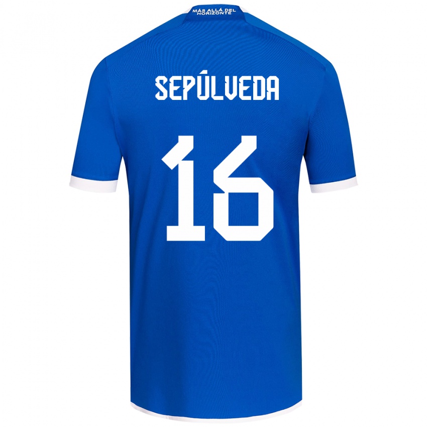 Niño Camiseta Matías Sepúlveda #16 Azul Blanco 1ª Equipación 2024/25 La Camisa