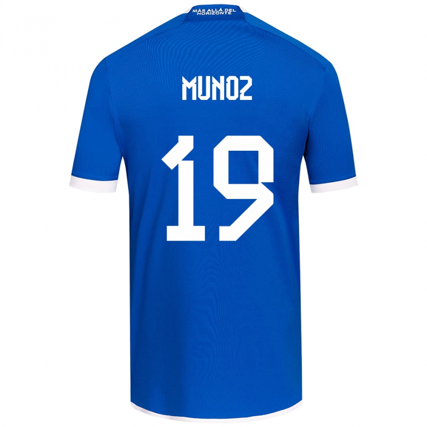 Niño Camiseta Cristóbal Muñoz #19 Azul Blanco 1ª Equipación 2024/25 La Camisa