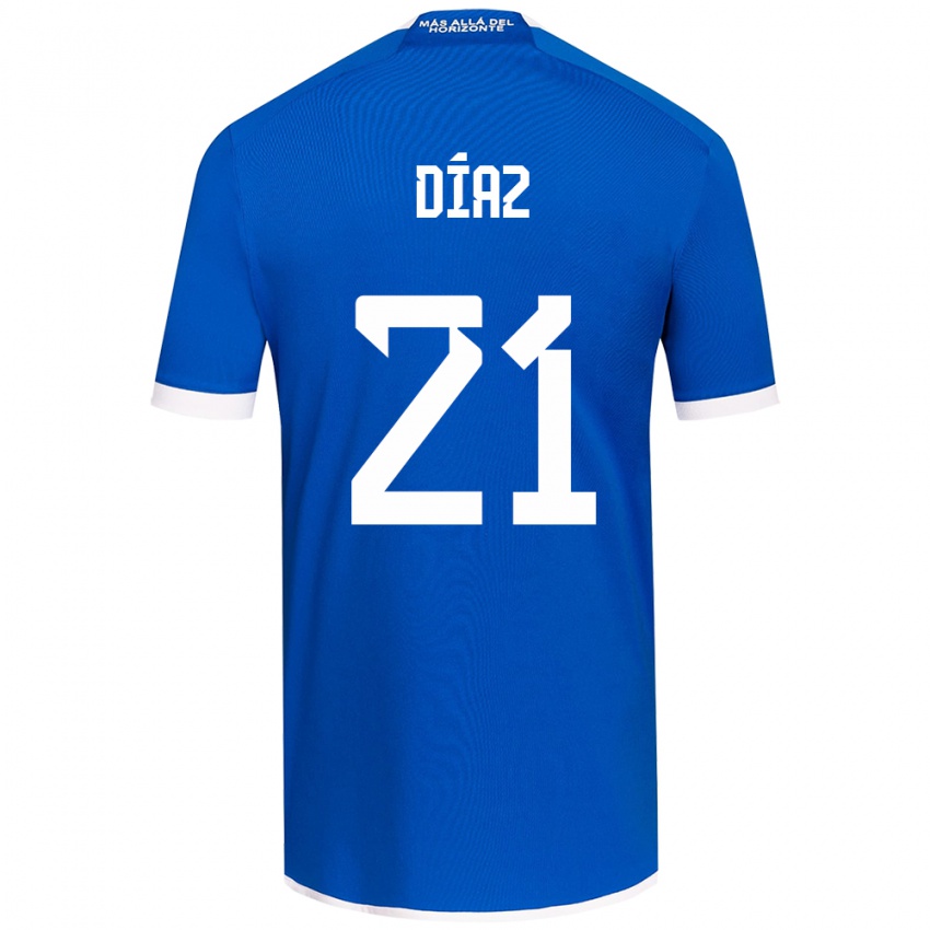 Niño Camiseta Marcelo Díaz #21 Azul Blanco 1ª Equipación 2024/25 La Camisa