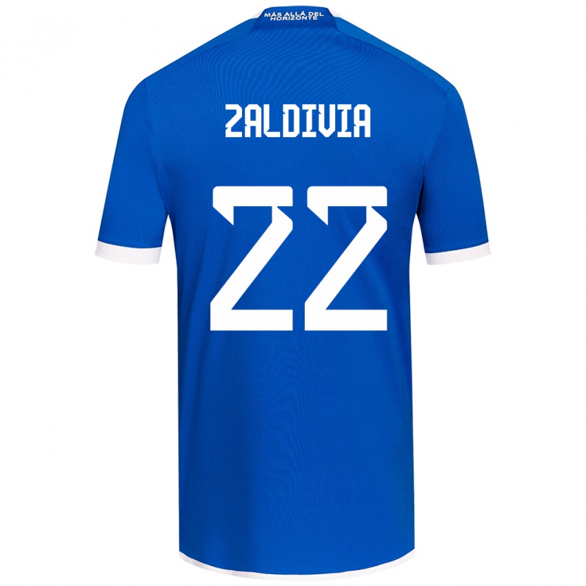 Niño Camiseta Matías Zaldivia #22 Azul Blanco 1ª Equipación 2024/25 La Camisa