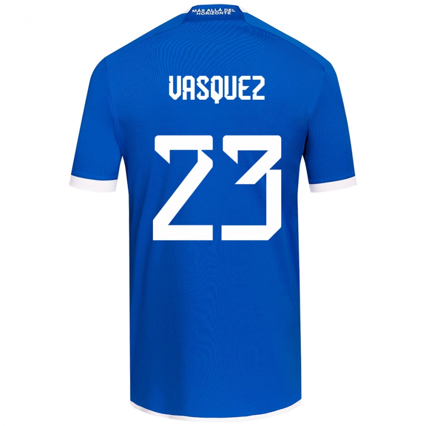 Niño Camiseta Ignacio Vásquez #23 Azul Blanco 1ª Equipación 2024/25 La Camisa