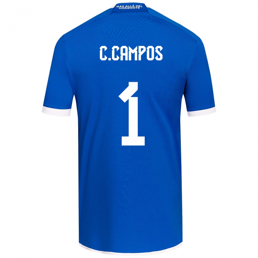 Niño Camiseta Cristóbal Campos #1 Azul Blanco 1ª Equipación 2024/25 La Camisa