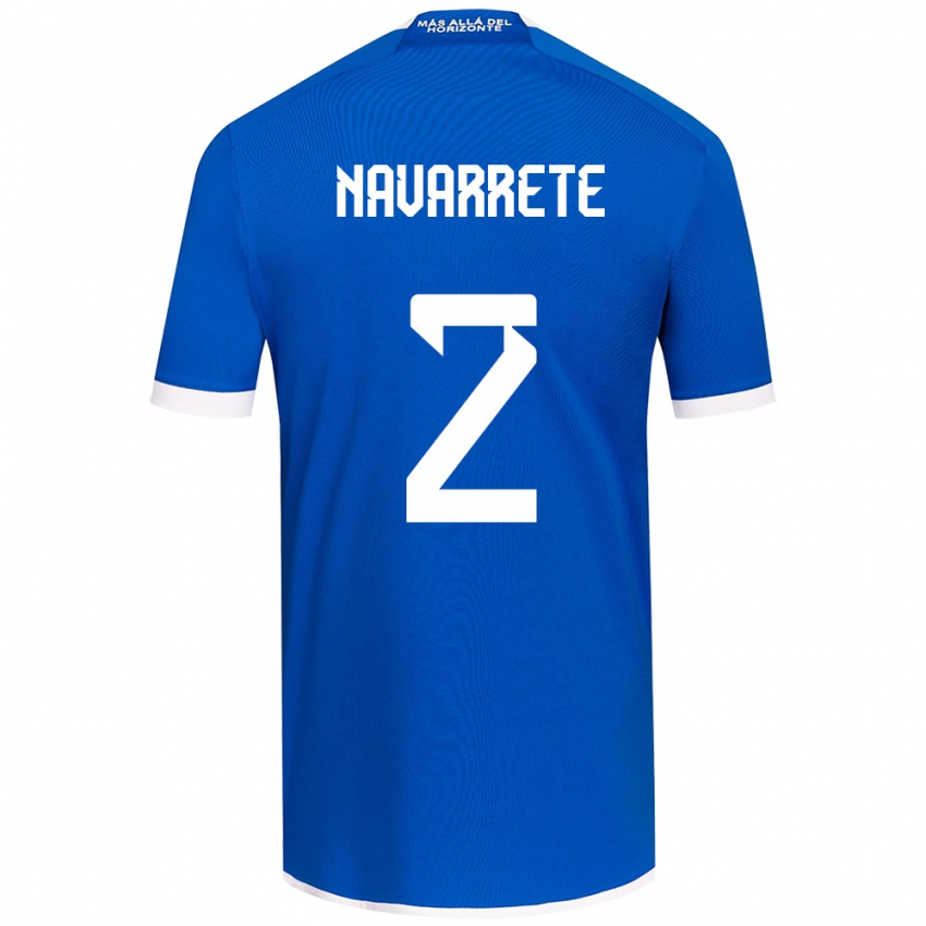 Niño Camiseta Daniel Navarrete #2 Azul Blanco 1ª Equipación 2024/25 La Camisa