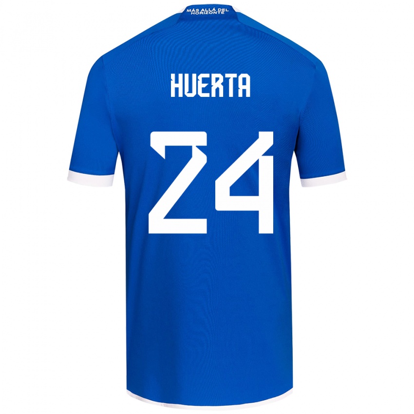 Niño Camiseta Renato Huerta #24 Azul Blanco 1ª Equipación 2024/25 La Camisa