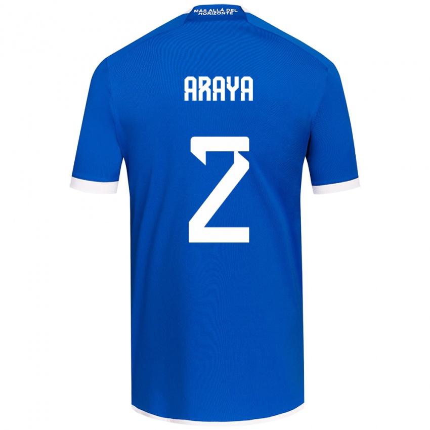 Niño Camiseta Fernanda Araya #2 Azul Blanco 1ª Equipación 2024/25 La Camisa