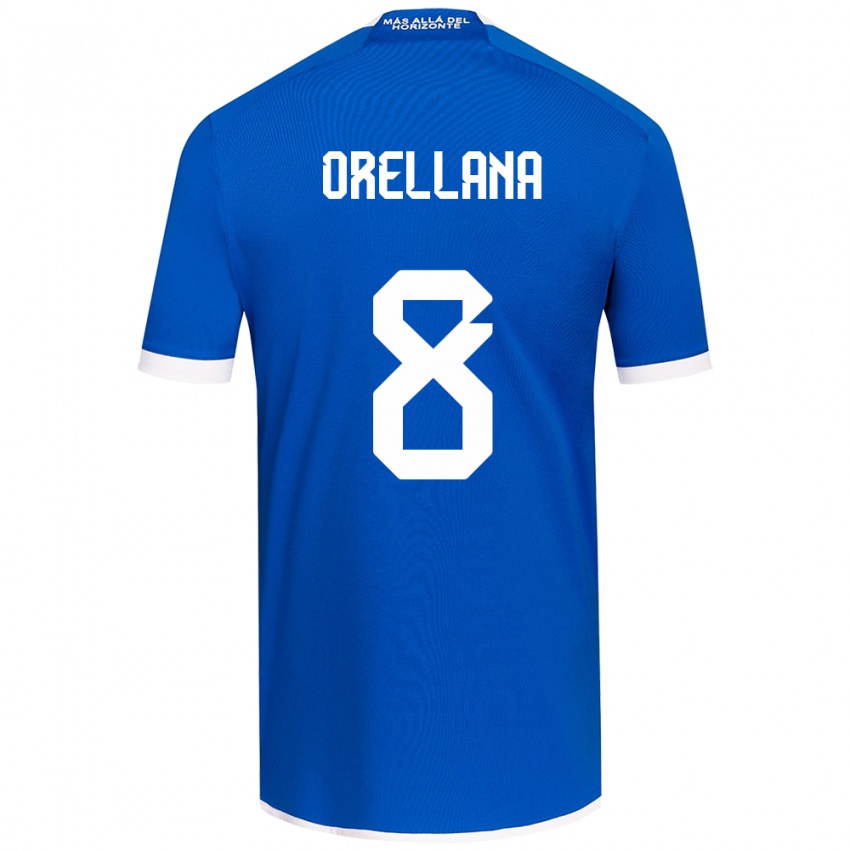 Niño Camiseta Denisse Orellana #8 Azul Blanco 1ª Equipación 2024/25 La Camisa