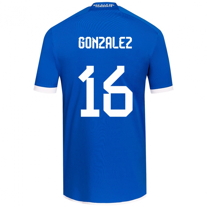 Niño Camiseta Monserratt González #16 Azul Blanco 1ª Equipación 2024/25 La Camisa