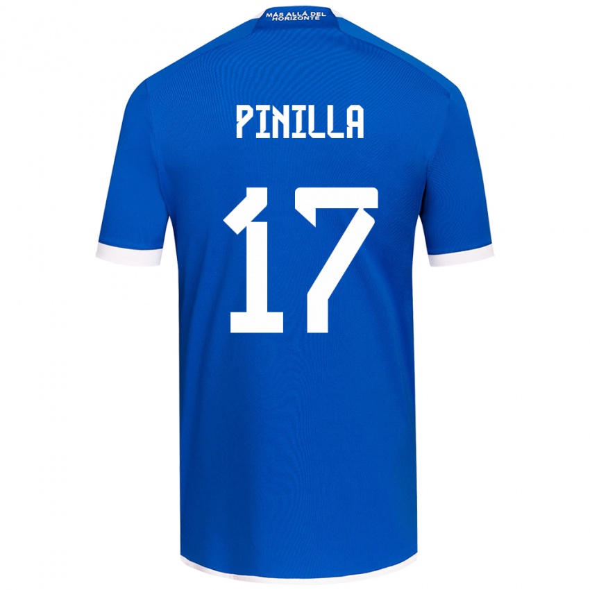 Niño Camiseta Fernanda Pinilla #17 Azul Blanco 1ª Equipación 2024/25 La Camisa