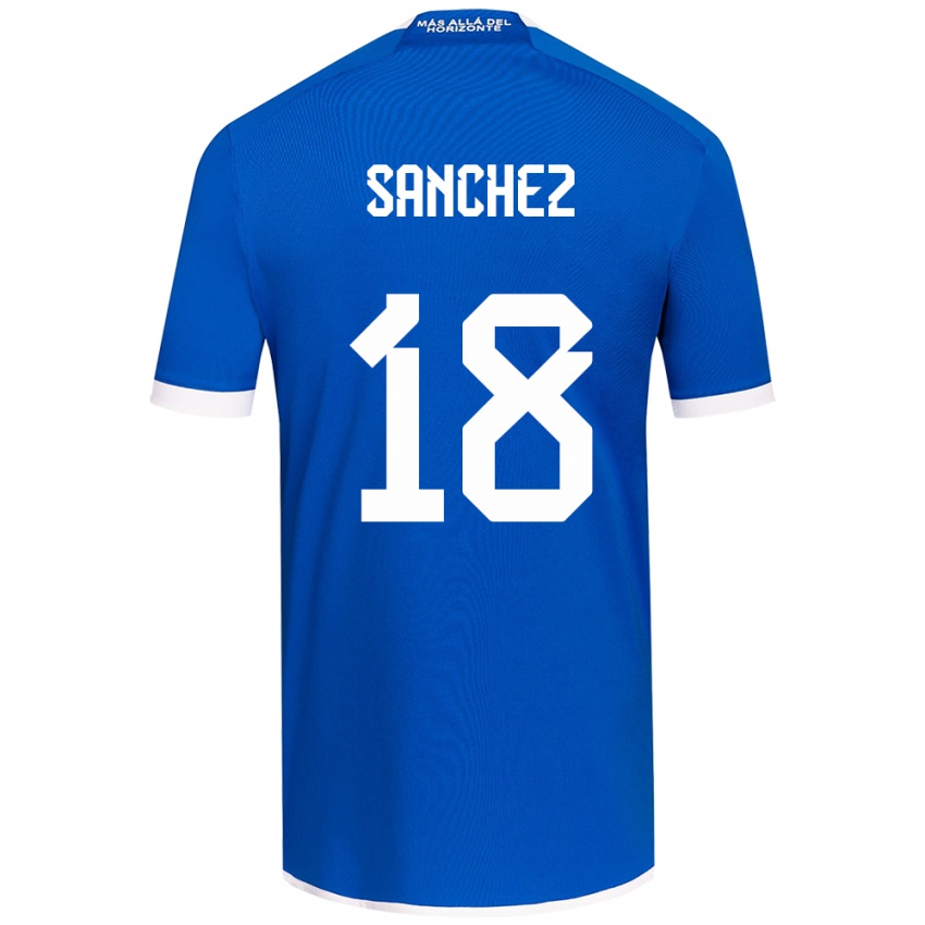 Niño Camiseta Bárbara Sánchez #18 Azul Blanco 1ª Equipación 2024/25 La Camisa