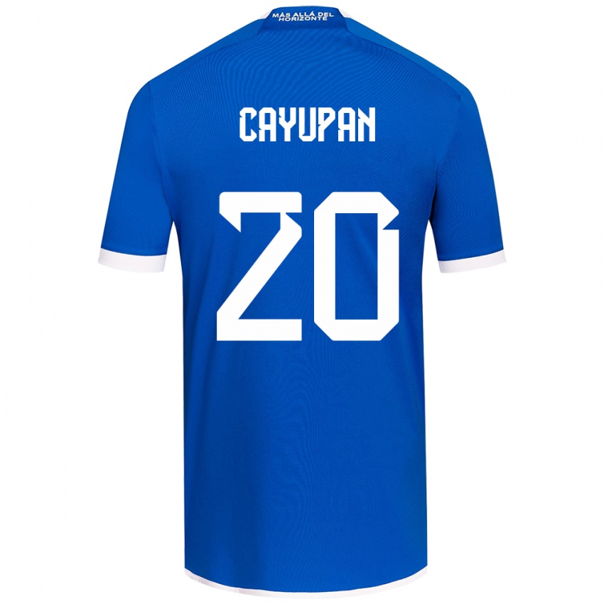 Niño Camiseta Natalia Cayupán #20 Azul Blanco 1ª Equipación 2024/25 La Camisa