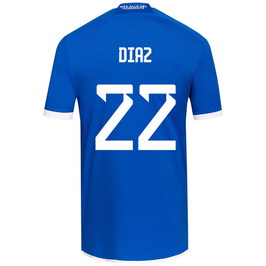 Niño Camiseta Valentina Díaz #22 Azul Blanco 1ª Equipación 2024/25 La Camisa