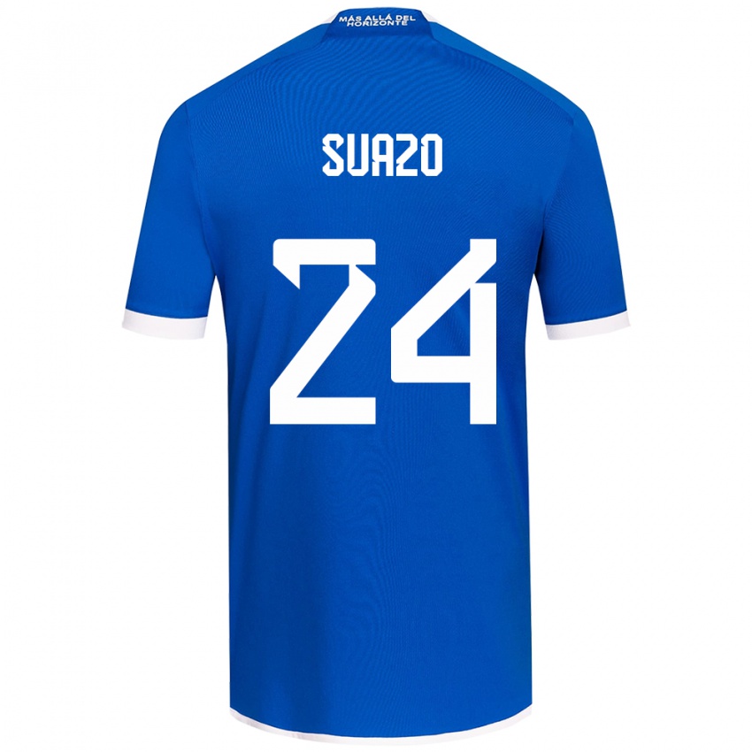 Niño Camiseta Arantza Suazo #24 Azul Blanco 1ª Equipación 2024/25 La Camisa