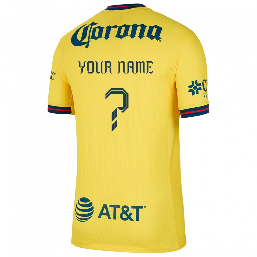 Niño Camiseta Su Nombre #0 Amarillo Azul 1ª Equipación 2024/25 La Camisa