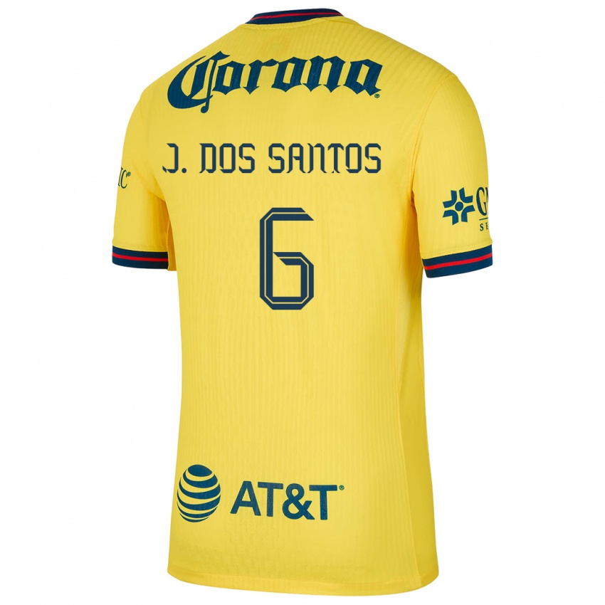 Niño Camiseta Jonathan Dos Santos #6 Amarillo Azul 1ª Equipación 2024/25 La Camisa