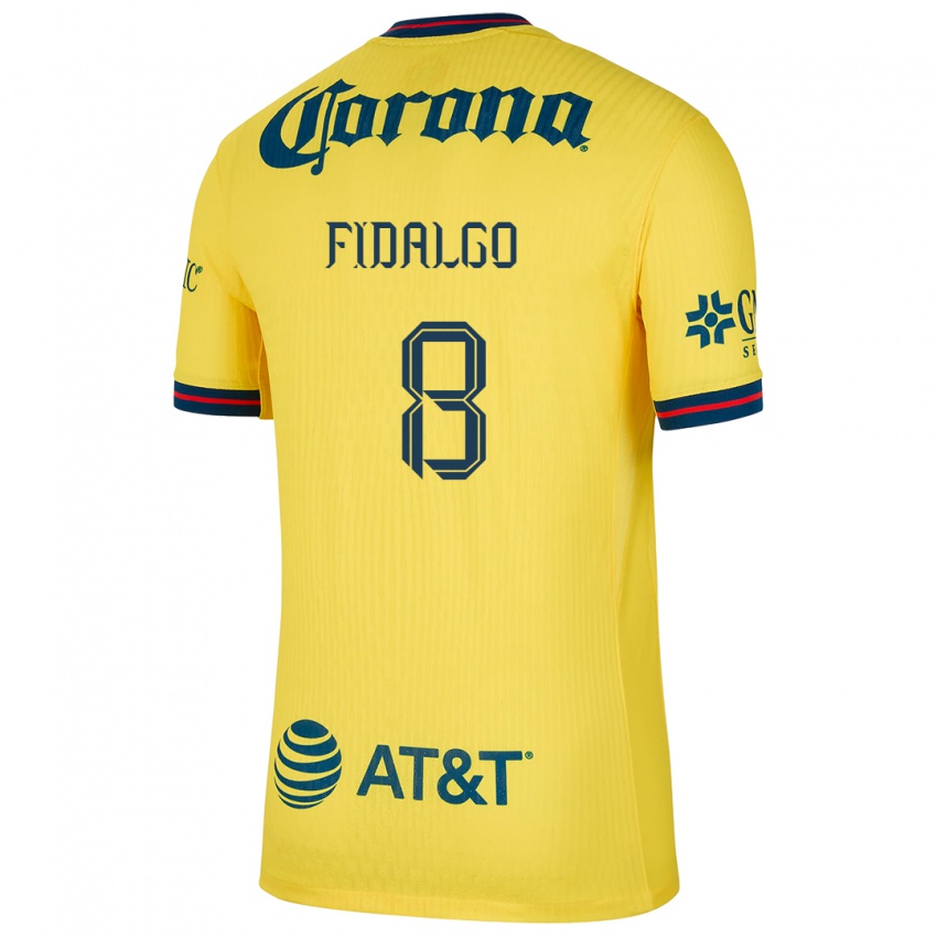 Niño Camiseta Alvaro Fidalgo #8 Amarillo Azul 1ª Equipación 2024/25 La Camisa