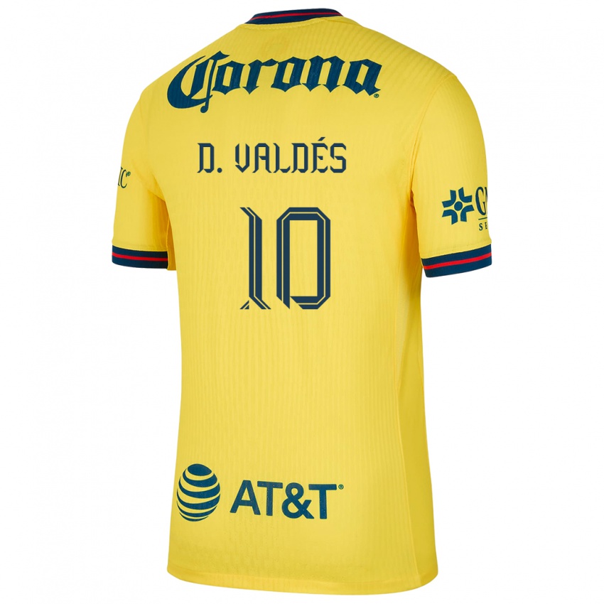 Niño Camiseta Diego Valdés #10 Amarillo Azul 1ª Equipación 2024/25 La Camisa