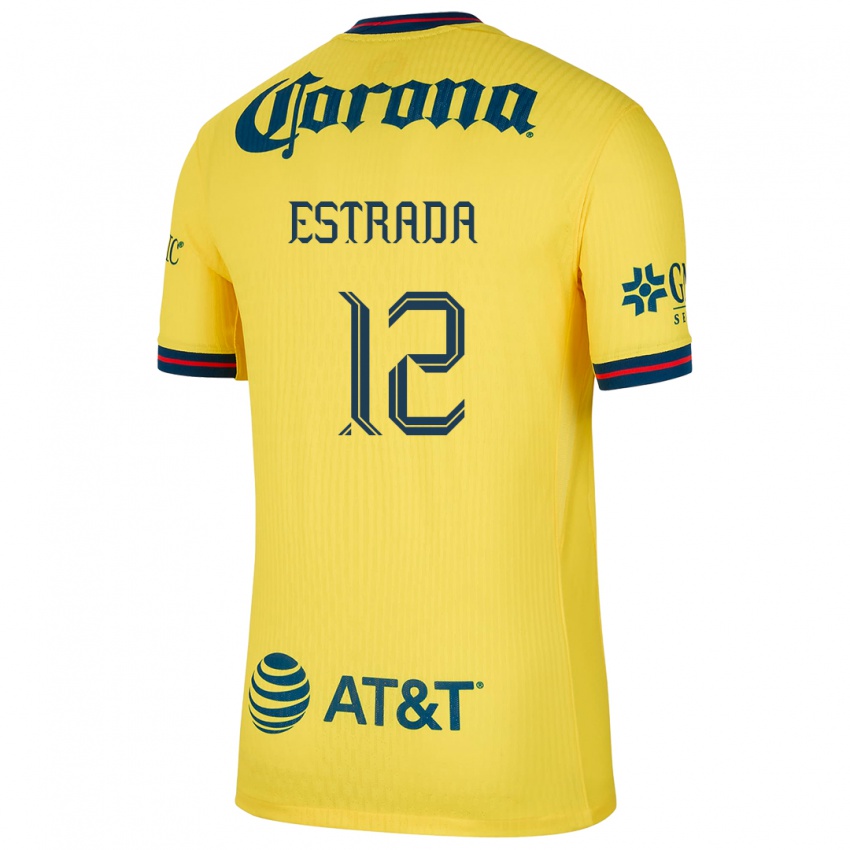 Niño Camiseta Jonathan Estrada #12 Amarillo Azul 1ª Equipación 2024/25 La Camisa