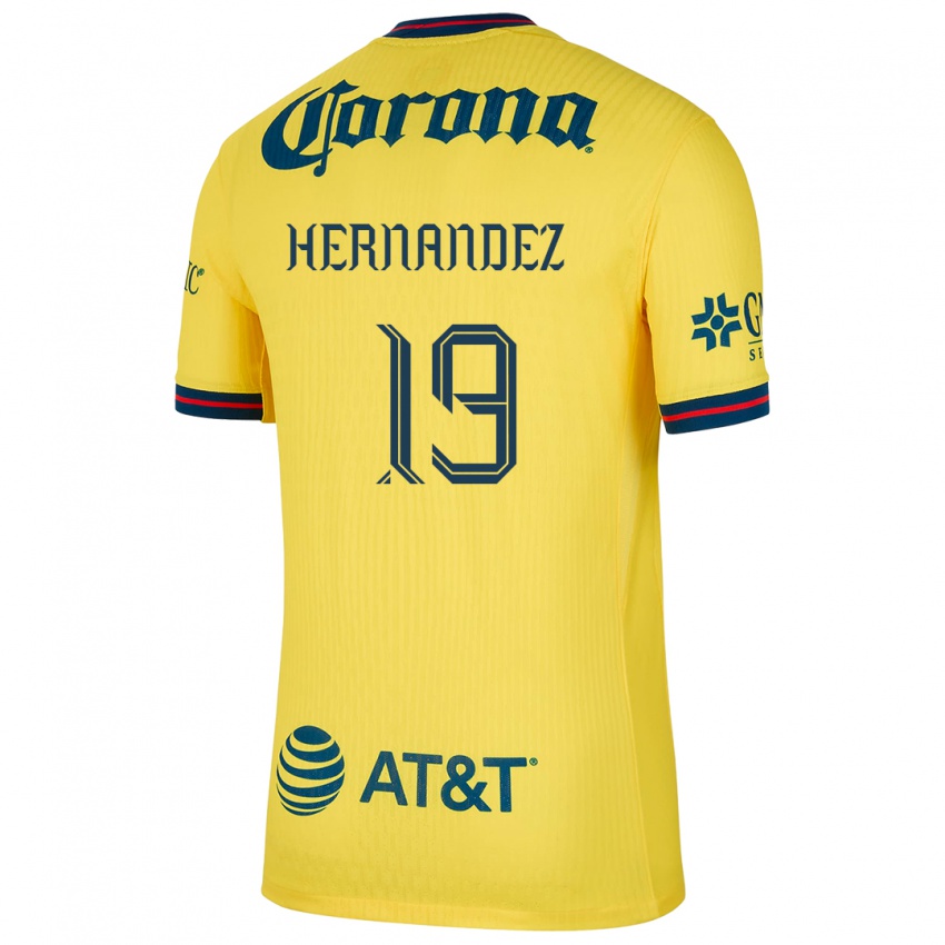 Niño Camiseta Illian Hernández #19 Amarillo Azul 1ª Equipación 2024/25 La Camisa