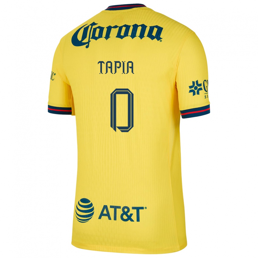 Niño Camiseta Leonardo Tapia #0 Amarillo Azul 1ª Equipación 2024/25 La Camisa