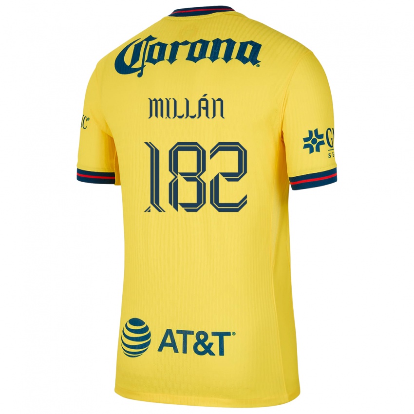 Niño Camiseta Daniel Millán #182 Amarillo Azul 1ª Equipación 2024/25 La Camisa