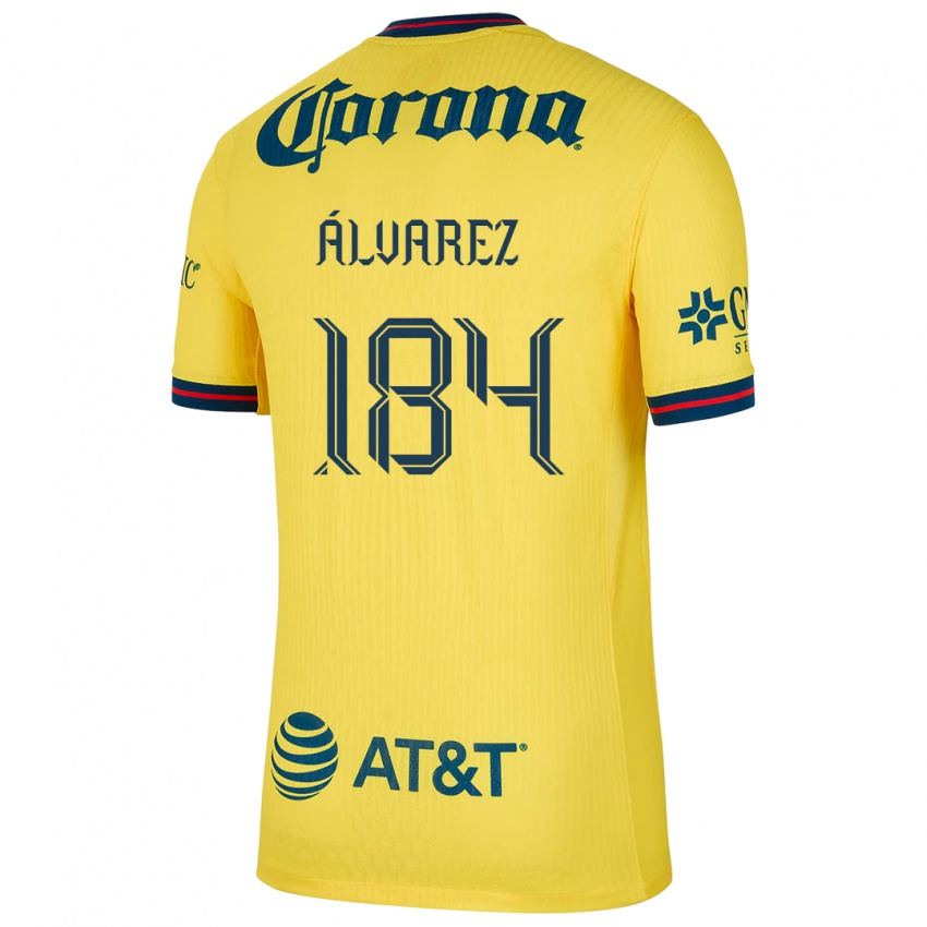 Niño Camiseta Antonio Álvarez #184 Amarillo Azul 1ª Equipación 2024/25 La Camisa