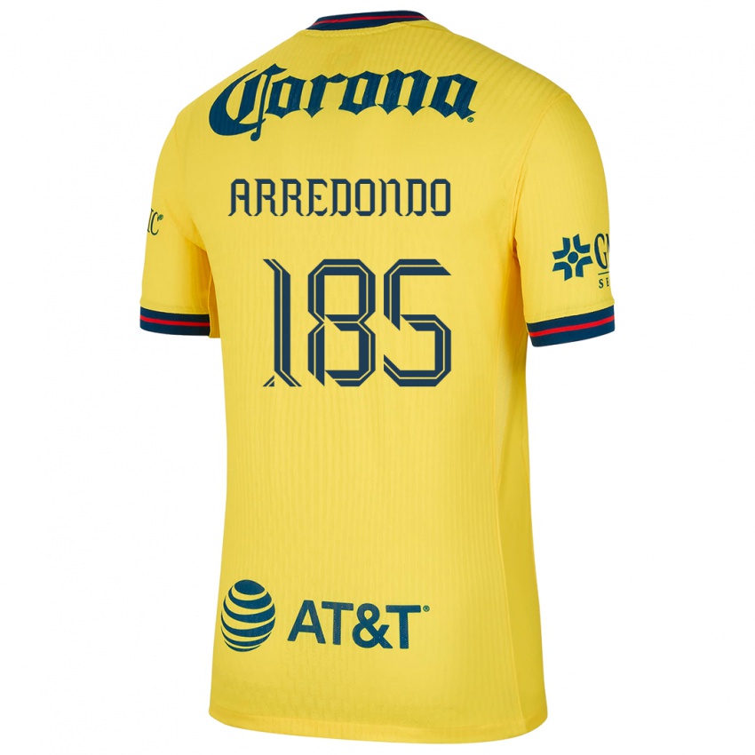 Niño Camiseta Aarón Arredondo #185 Amarillo Azul 1ª Equipación 2024/25 La Camisa