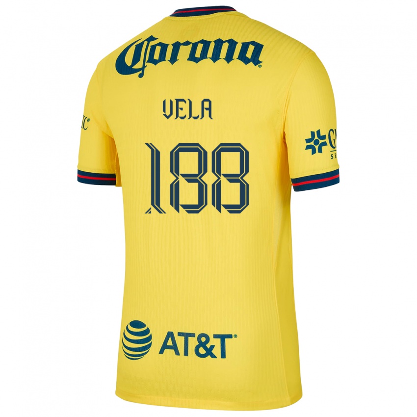 Niño Camiseta Christo Vela #188 Amarillo Azul 1ª Equipación 2024/25 La Camisa