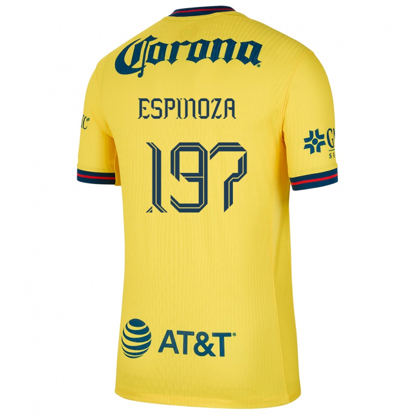 Niño Camiseta Dagoberto Espinoza #197 Amarillo Azul 1ª Equipación 2024/25 La Camisa