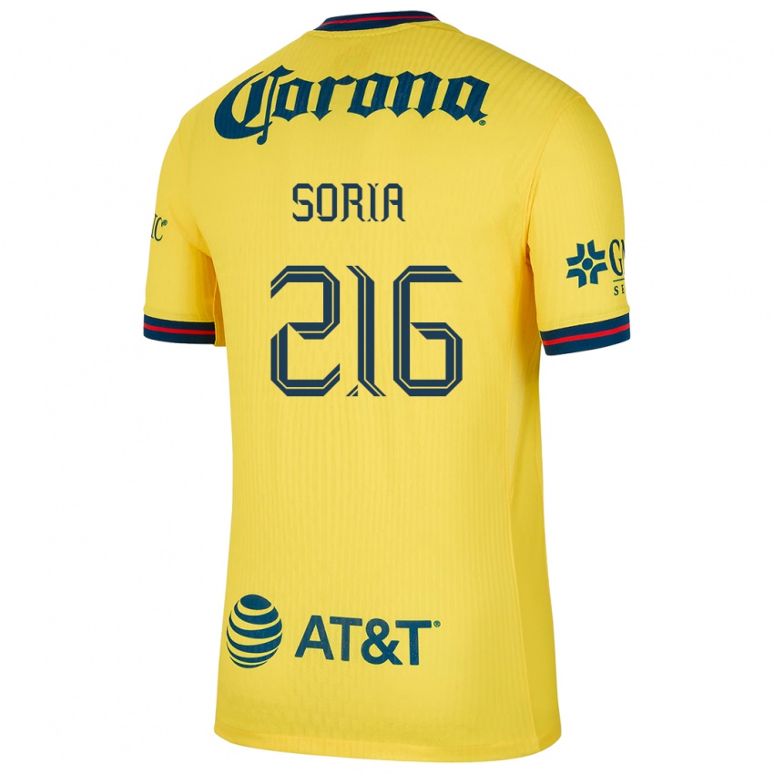 Niño Camiseta Emiliano Soria #216 Amarillo Azul 1ª Equipación 2024/25 La Camisa