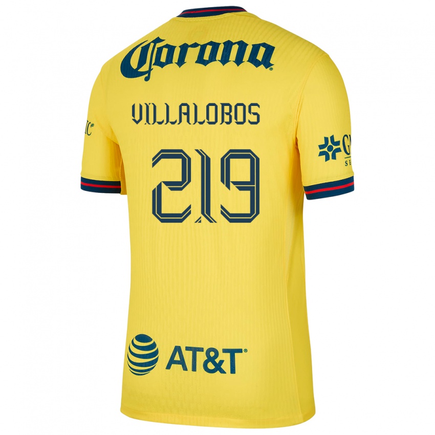 Niño Camiseta Patricio Villalobos #219 Amarillo Azul 1ª Equipación 2024/25 La Camisa