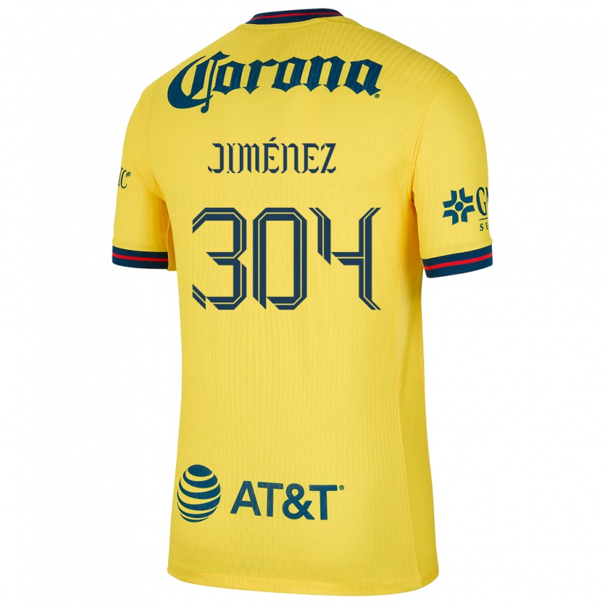 Niño Camiseta Derek Jiménez #304 Amarillo Azul 1ª Equipación 2024/25 La Camisa