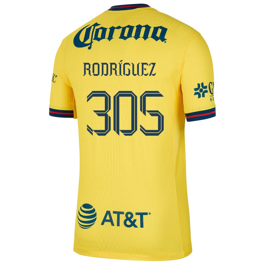 Niño Camiseta Bryan Rodríguez #305 Amarillo Azul 1ª Equipación 2024/25 La Camisa