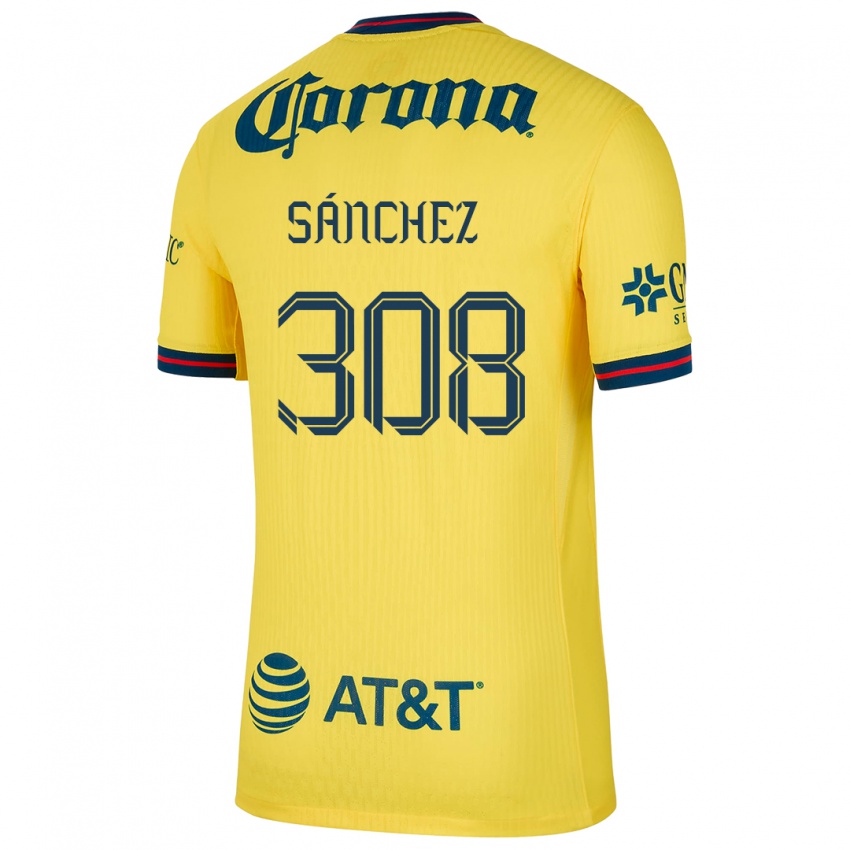 Niño Camiseta Oswaldo Sánchez #308 Amarillo Azul 1ª Equipación 2024/25 La Camisa