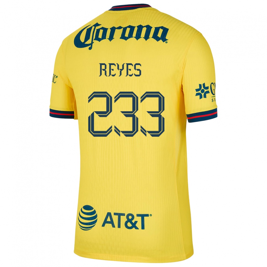 Niño Camiseta Andrés Reyes #233 Amarillo Azul 1ª Equipación 2024/25 La Camisa