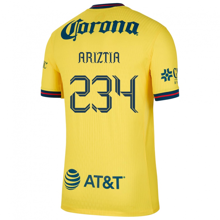 Niño Camiseta Íñigo Ariztia #234 Amarillo Azul 1ª Equipación 2024/25 La Camisa