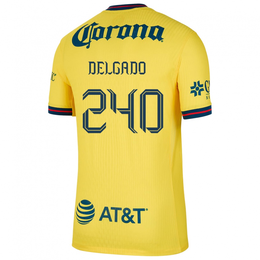 Niño Camiseta Gael Delgado #240 Amarillo Azul 1ª Equipación 2024/25 La Camisa