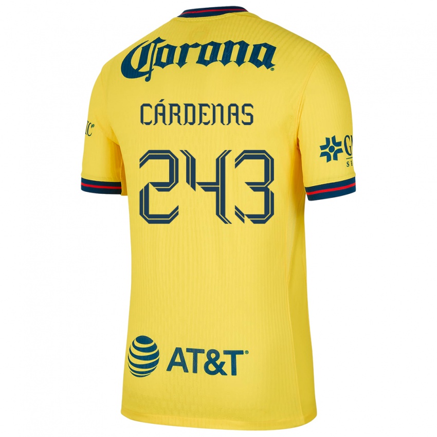 Niño Camiseta Alejandro Cárdenas #243 Amarillo Azul 1ª Equipación 2024/25 La Camisa