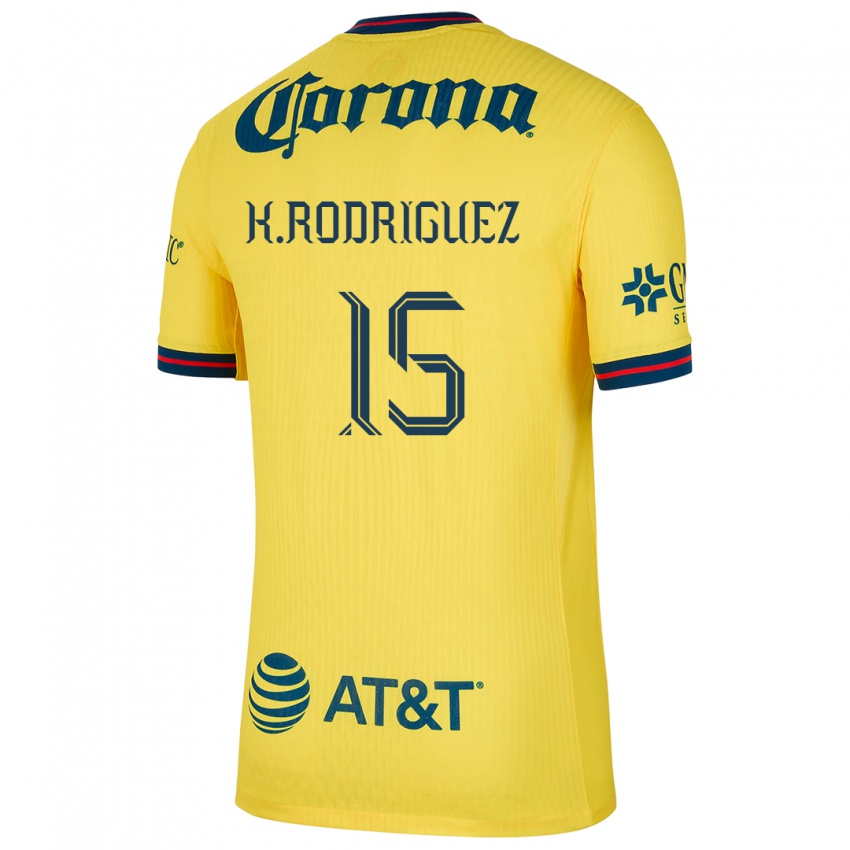 Niño Camiseta Kimberly Rodriguez #15 Amarillo Azul 1ª Equipación 2024/25 La Camisa