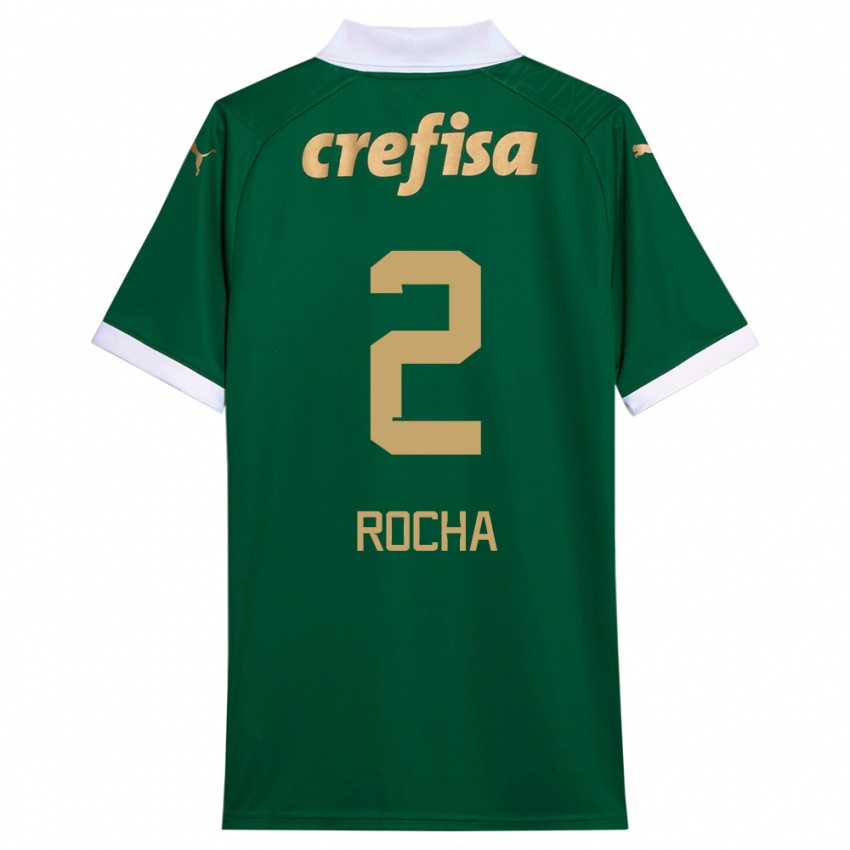 Niño Camiseta Marcos Rocha #2 Verde Blanco 1ª Equipación 2024/25 La Camisa