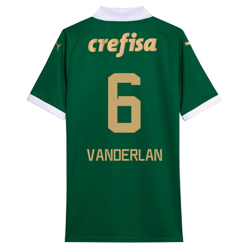 Niño Camiseta Vanderlan #6 Verde Blanco 1ª Equipación 2024/25 La Camisa