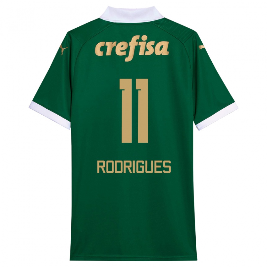 Niño Camiseta Bruno Rodrigues #11 Verde Blanco 1ª Equipación 2024/25 La Camisa