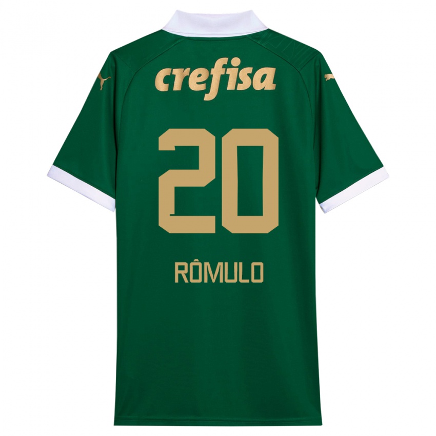 Niño Camiseta Rômulo #20 Verde Blanco 1ª Equipación 2024/25 La Camisa