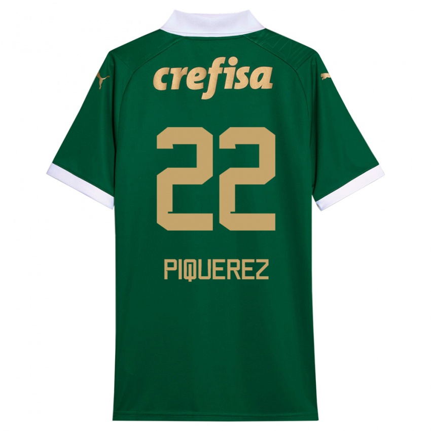 Niño Camiseta Joaquin Piquerez #22 Verde Blanco 1ª Equipación 2024/25 La Camisa