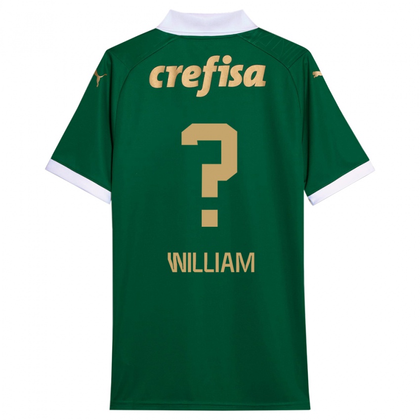 Niño Camiseta William #0 Verde Blanco 1ª Equipación 2024/25 La Camisa