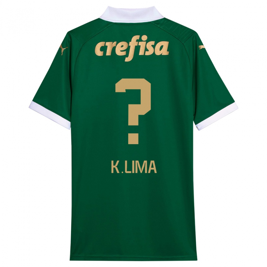 Niño Camiseta Kauan Lima #0 Verde Blanco 1ª Equipación 2024/25 La Camisa