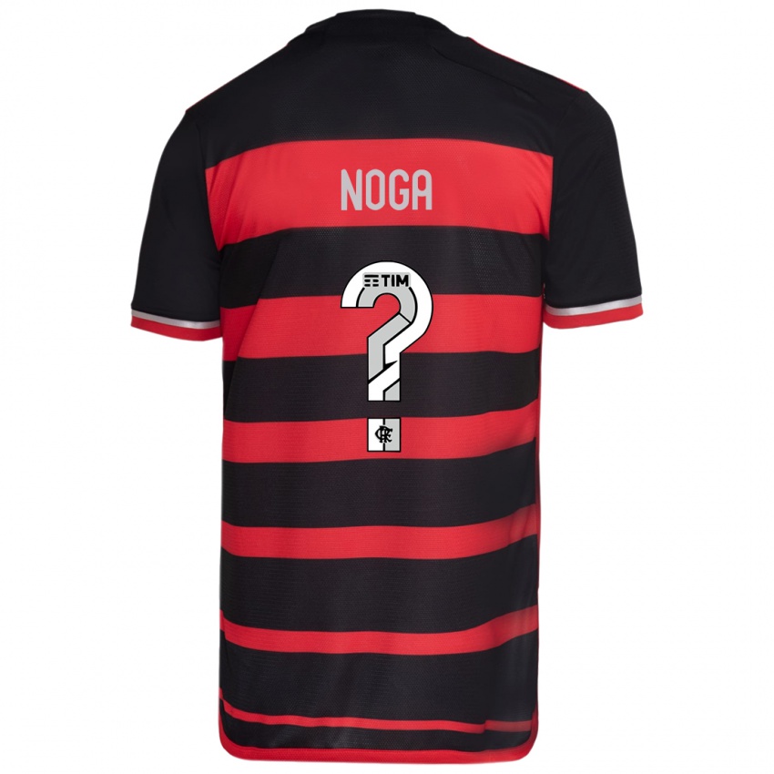 Niño Camiseta Gabriel Noga #0 Negro Rojo 1ª Equipación 2024/25 La Camisa