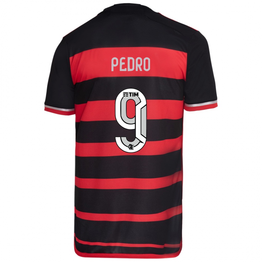 Niño Camiseta Pedro #9 Negro Rojo 1ª Equipación 2024/25 La Camisa