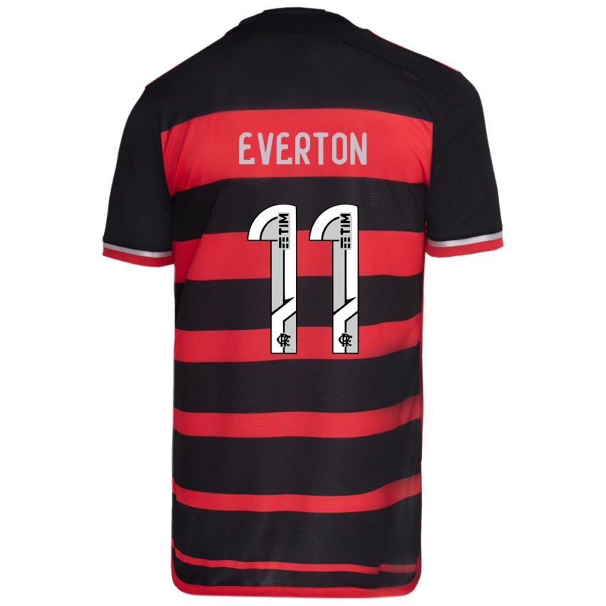 Niño Camiseta Everton #11 Negro Rojo 1ª Equipación 2024/25 La Camisa