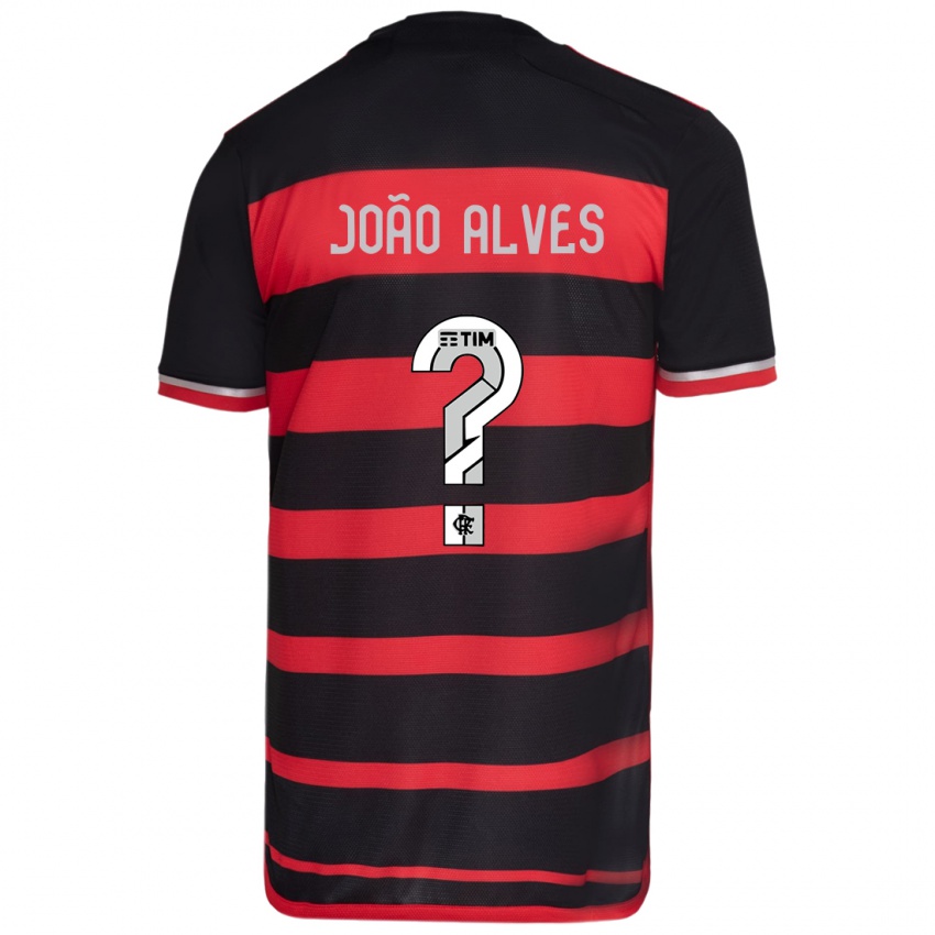 Niño Camiseta João Alves #0 Negro Rojo 1ª Equipación 2024/25 La Camisa